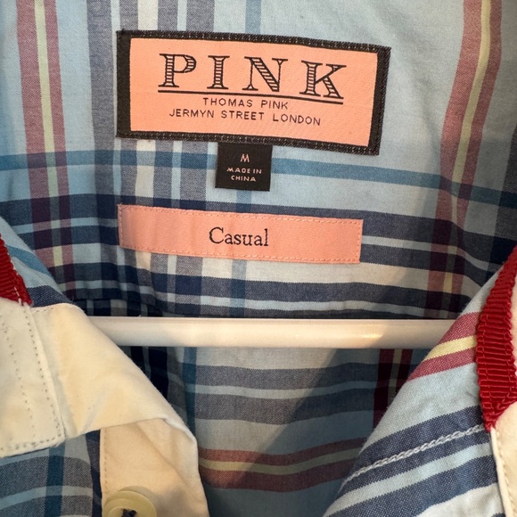 Thomas Pink Mens Plaid Buttondown Size M Casual - Picture 3 of 7